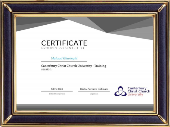 Canterbuty Christ Church University - Mahzad Gharleghi