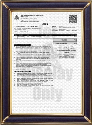 City License Arasi Consultancy SDN.BHD (DBKL)